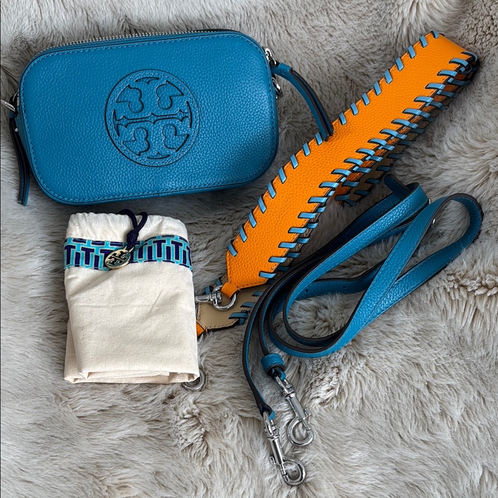 Tory Burch Miller mini Blue and orange Crossbody Set